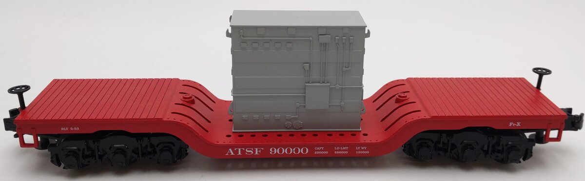 MTH 30-8301 O Gauge Santa Fe Die-Cast Depressed Center Flatcar w/ Transformer VG/Box