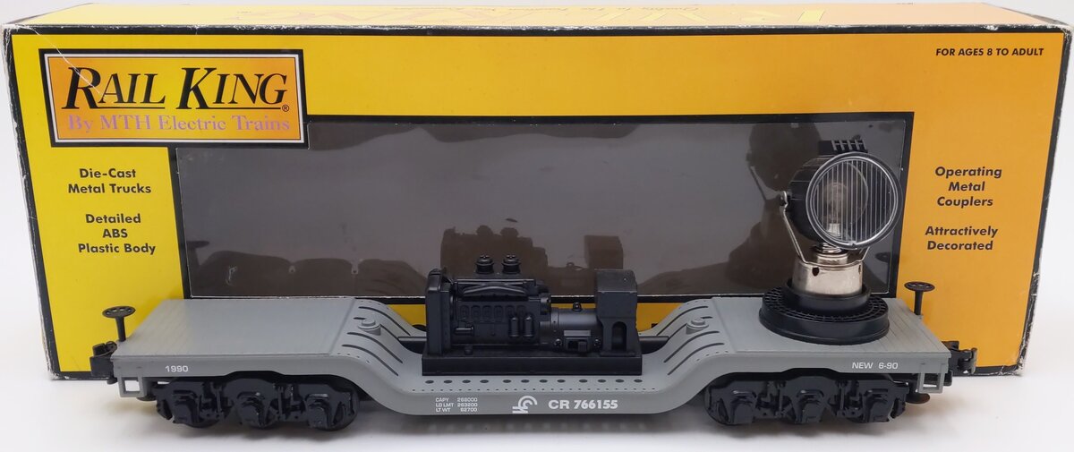 MTH 30-7926 O Gauge Conrail Operating Searchlight Car #766155 EX/Box