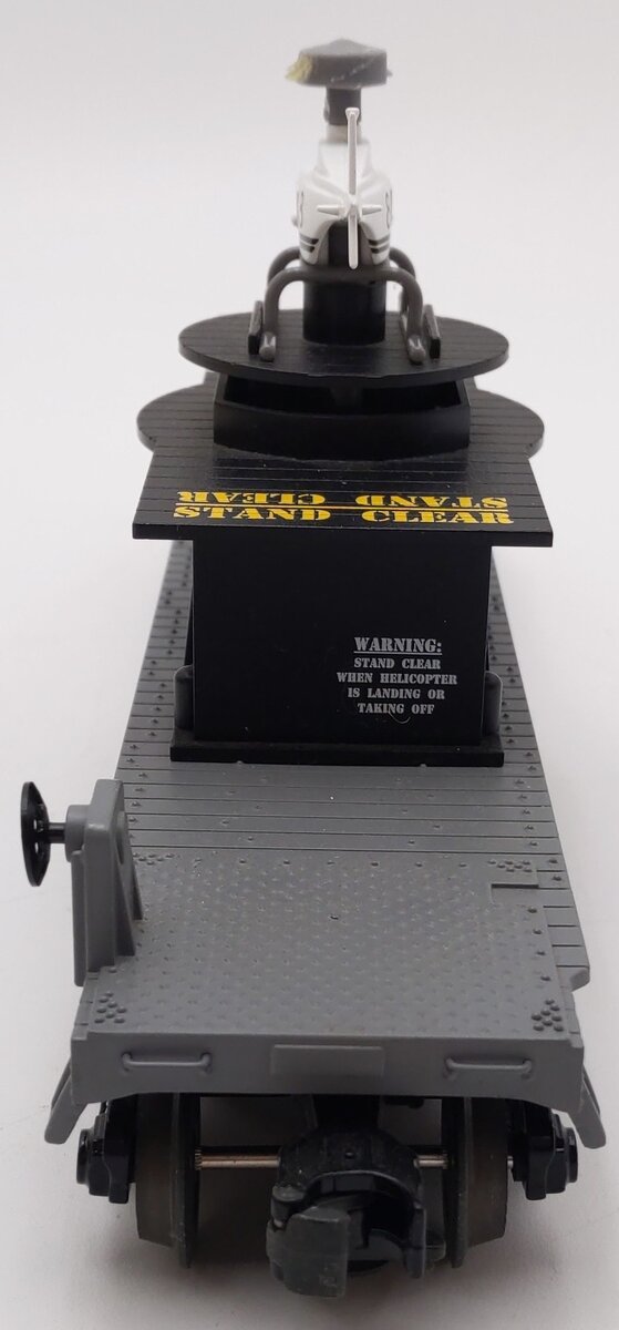 MTH 30-7658 O Gauge MTH Flatcar w Operating Helicopter VG/Box