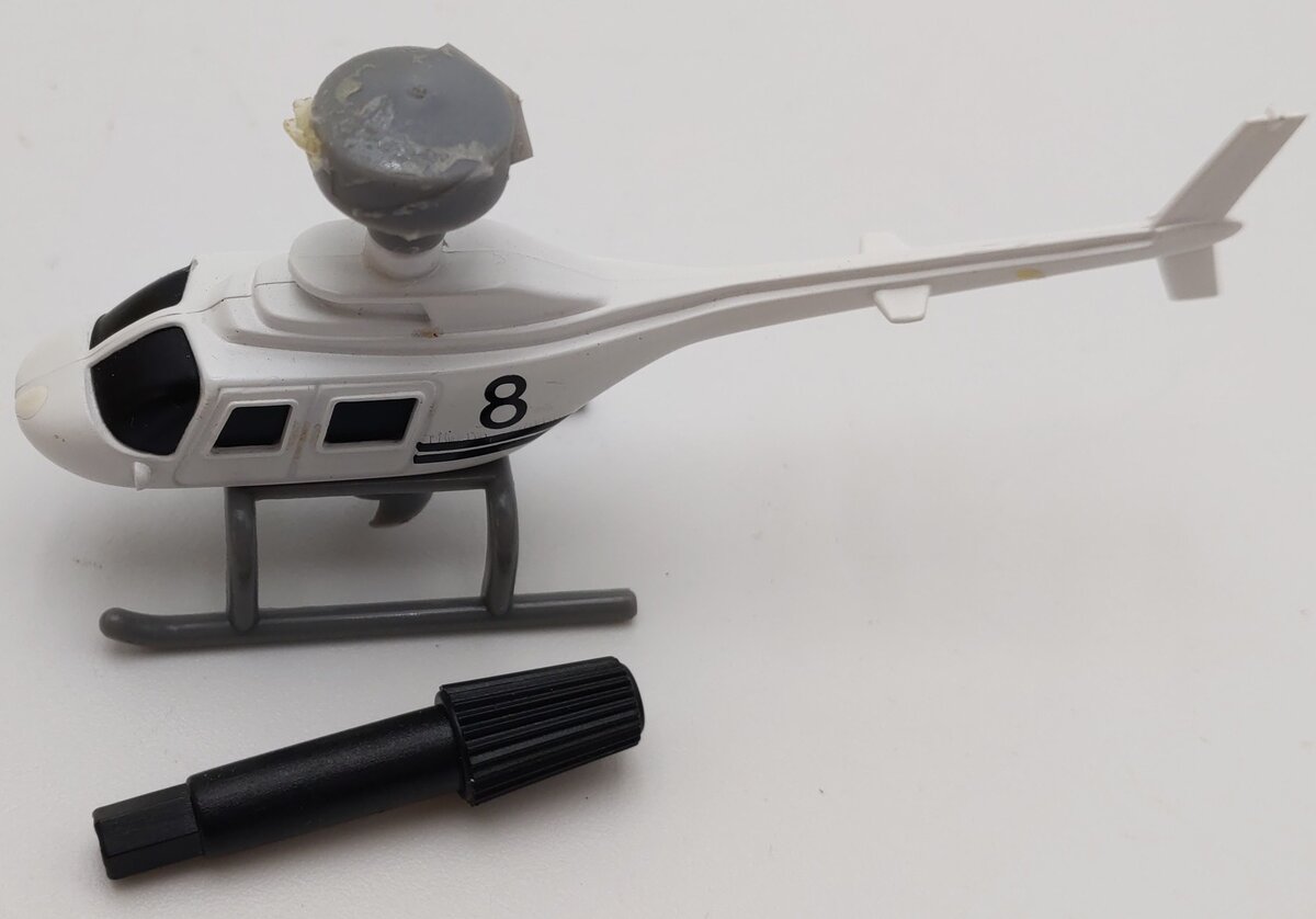 MTH 30-7658 O Gauge MTH Flatcar w Operating Helicopter VG/Box