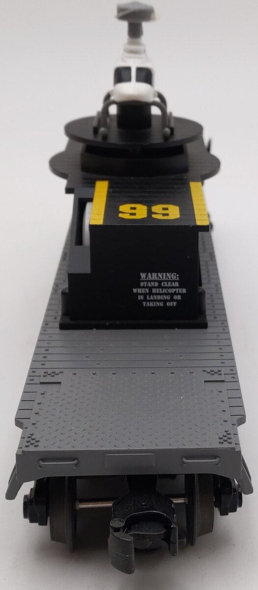 MTH 30-7658 O Gauge MTH Flatcar w Operating Helicopter VG/Box