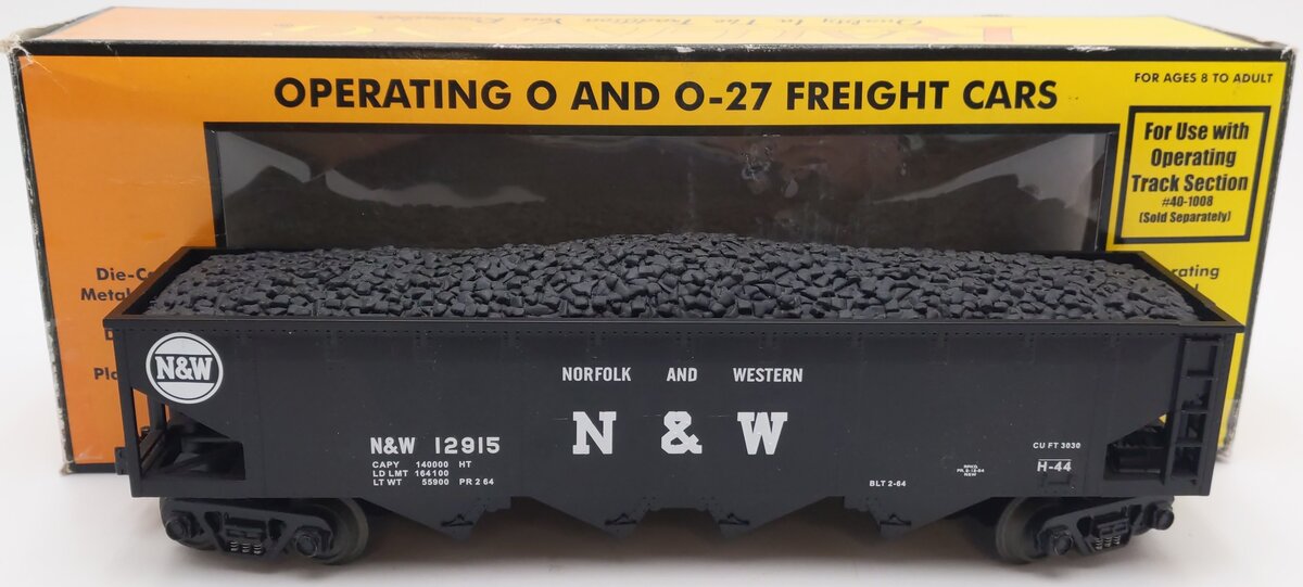 MTH 30-7525 O Gauge Norfolk & Western Operating Hopper Car #12915 EX/Box