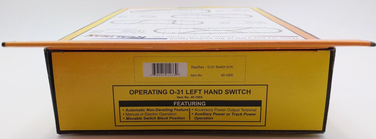 MTH 40-1005 O31 RealTrax Nickel Silver Left Hand Remote Switch Turnout  EX/Box