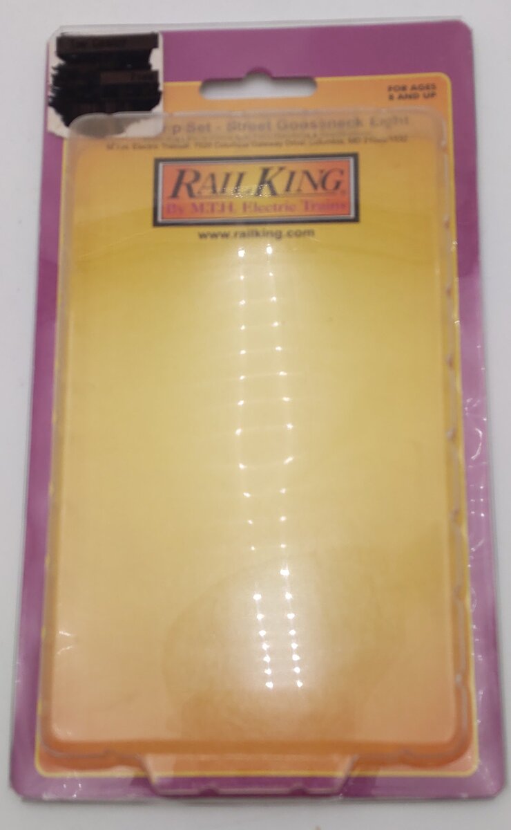 MTH 30-11032 RailKing O Street Gooseneck Light Lamp Set (Pack of 2) EX/Box