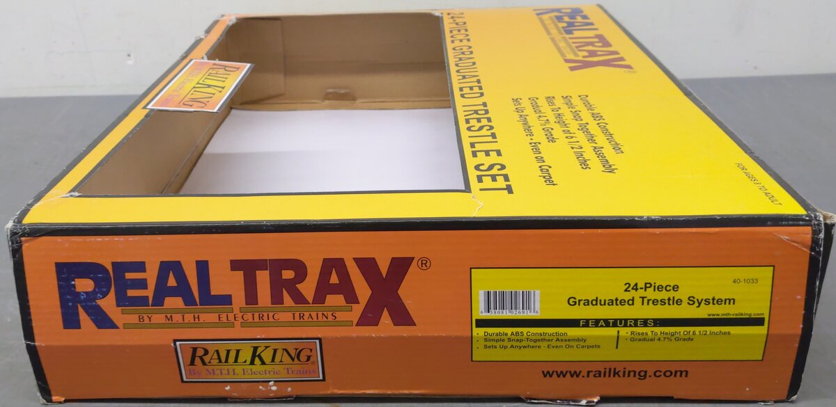 MTH 40-1033 O RealTrax - 24-Piece Graduated Trestle System Set EX/Box
