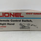 Lionel 6-5122 027 Right Hand Remote Control Switch Turnout VG/Box