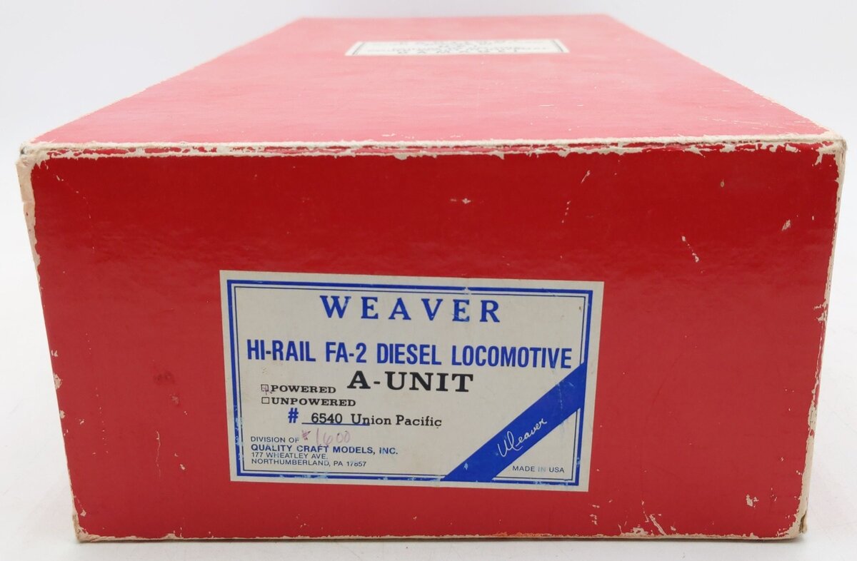 Weaver 6540 O Union Pacific A-Unit Diesel Locomotive #1600 (3 Rail) EX/Box