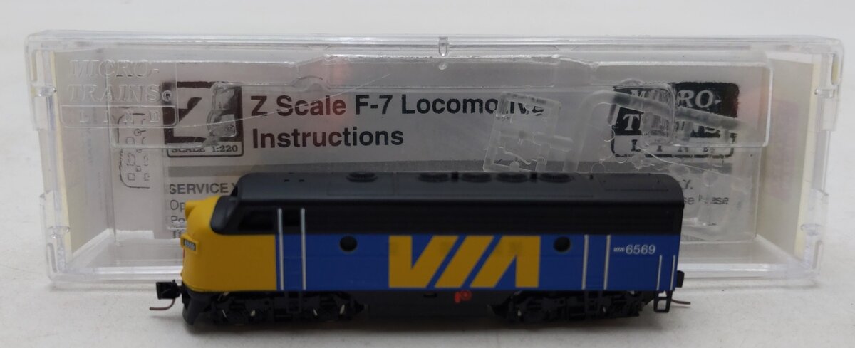 Micro-Trains 98001450 Z VIA Rail EMD F7 A Unit Powered Diesel Locomotive #6569 EX/Box