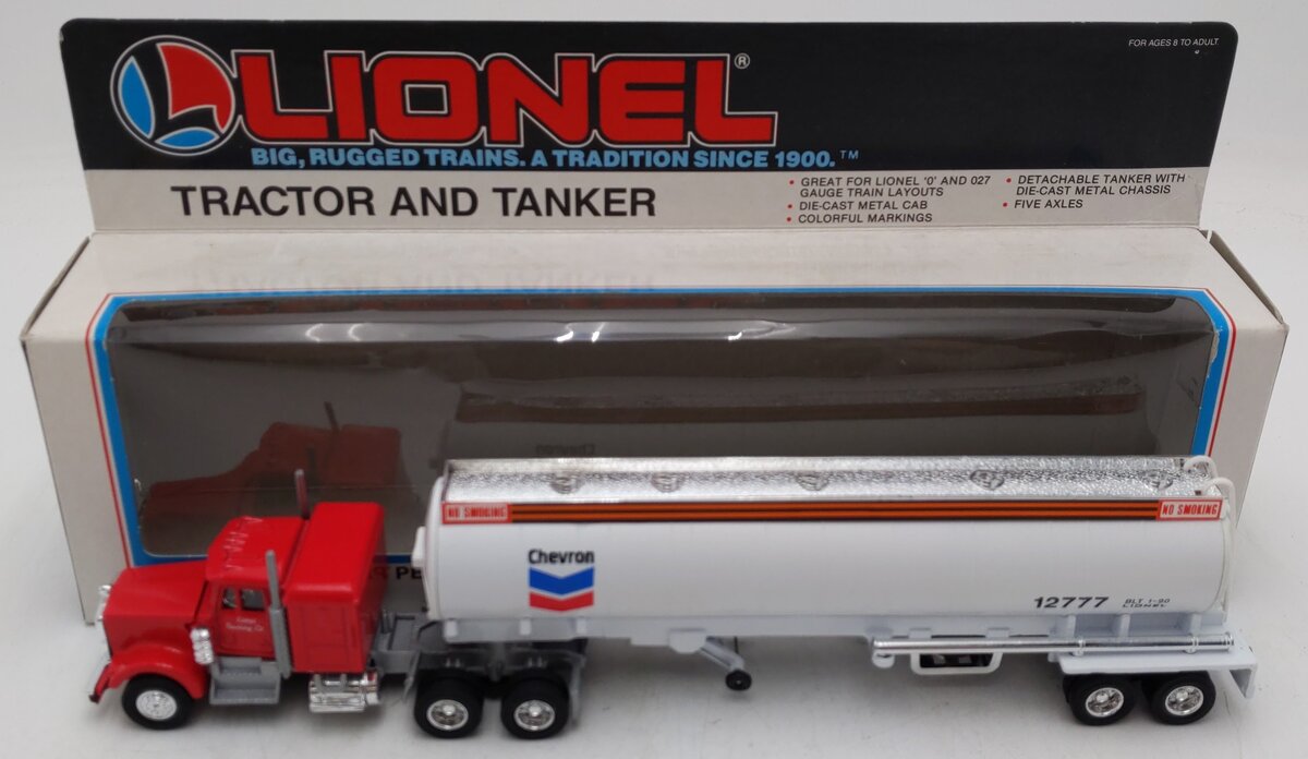 Lionel 6-12777 O Gauge Chevron Tractor and Tanker (Red) EX/Box