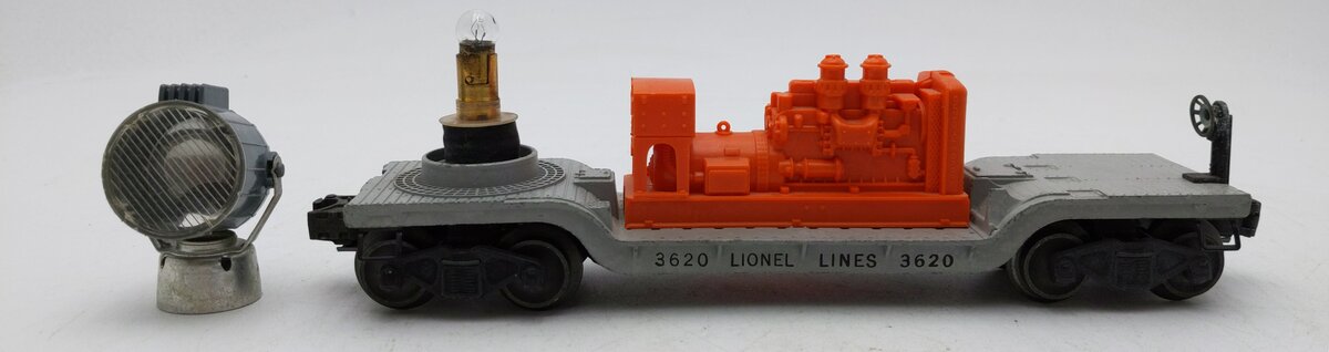 Lionel 3620 Vintage O Operating Searchlight Car with Gray Searchlight EX