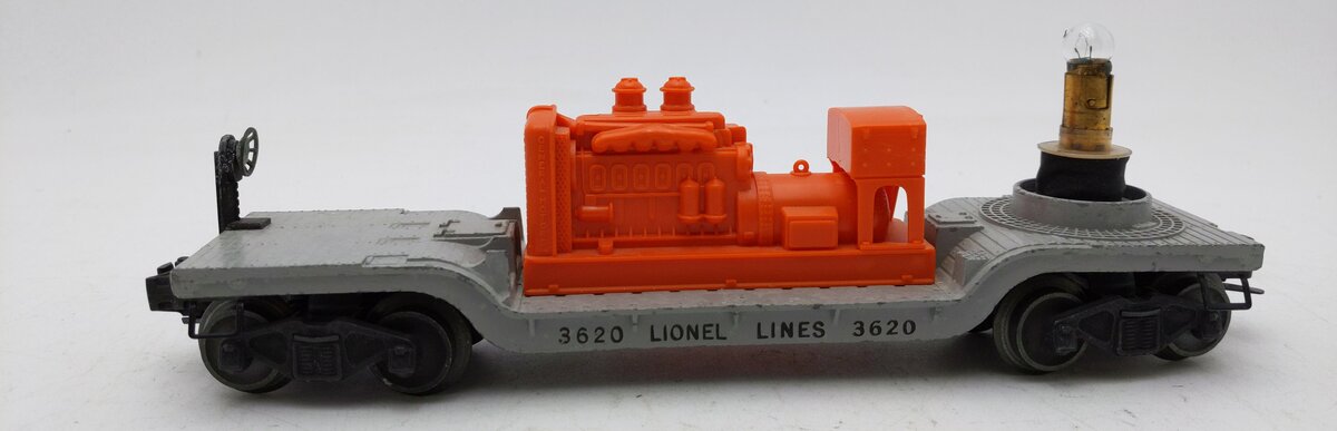 Lionel 3620 Vintage O Operating Searchlight Car with Gray Searchlight EX