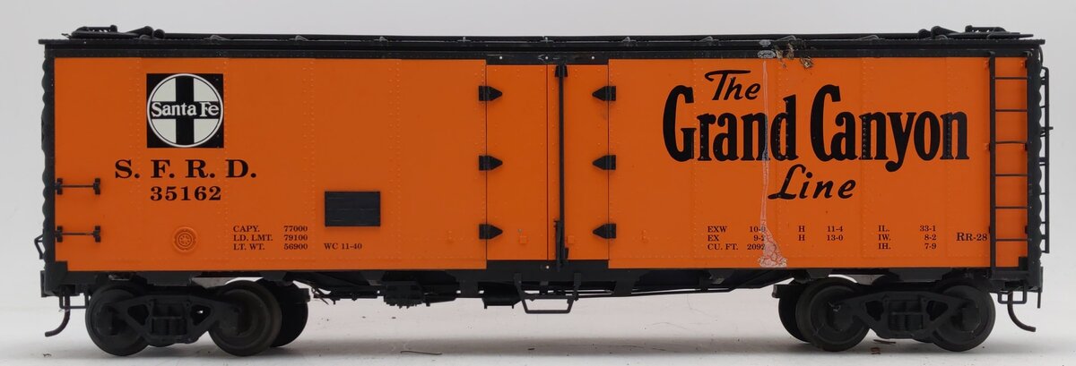 USA Trains R16503 G Gauge Santa Fe "Grand Canyon" 40' Refrigerator Car #35162 VG