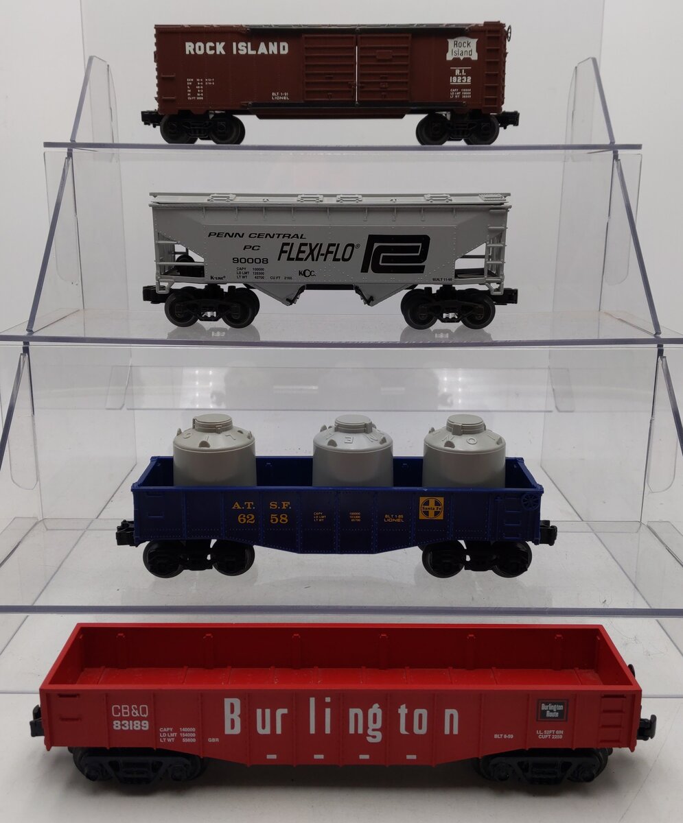 Lionel, K-Line, & Industrial Rail Assorted O Gauge Freight Cars [4] EX