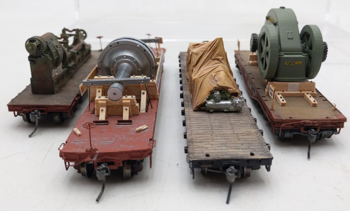 HO Scale Flatcars w/ Custom Loads-MP, PLE, & PRR #8052/6887/435472/925534 [4]