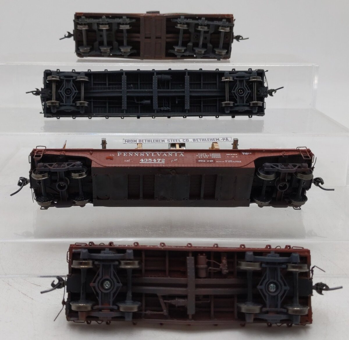 HO Scale Flatcars w/ Custom Loads-MP, PLE, & PRR #8052/6887/435472/925534 [4]
