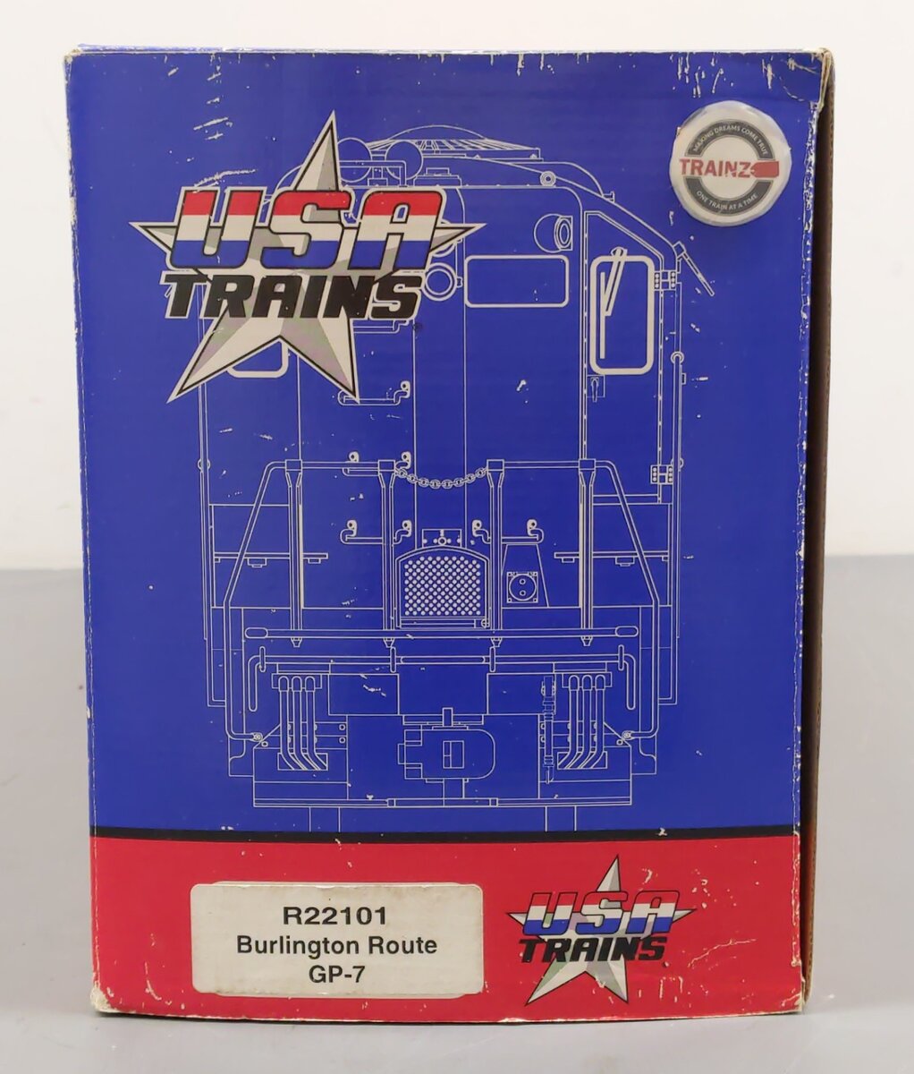 USA Trains 22101 G Burlington GP-7 Diesel Locomotive #268 VG/Box