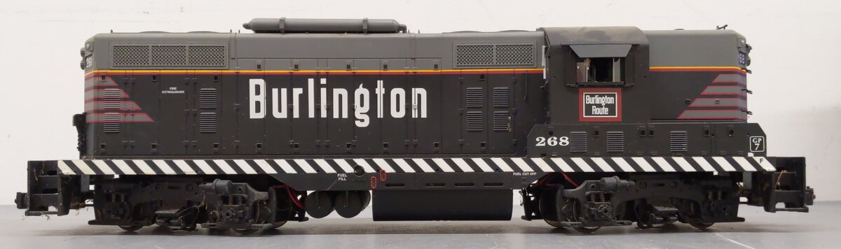 USA Trains 22101 G Burlington GP-7 Diesel Locomotive #268 VG/Box