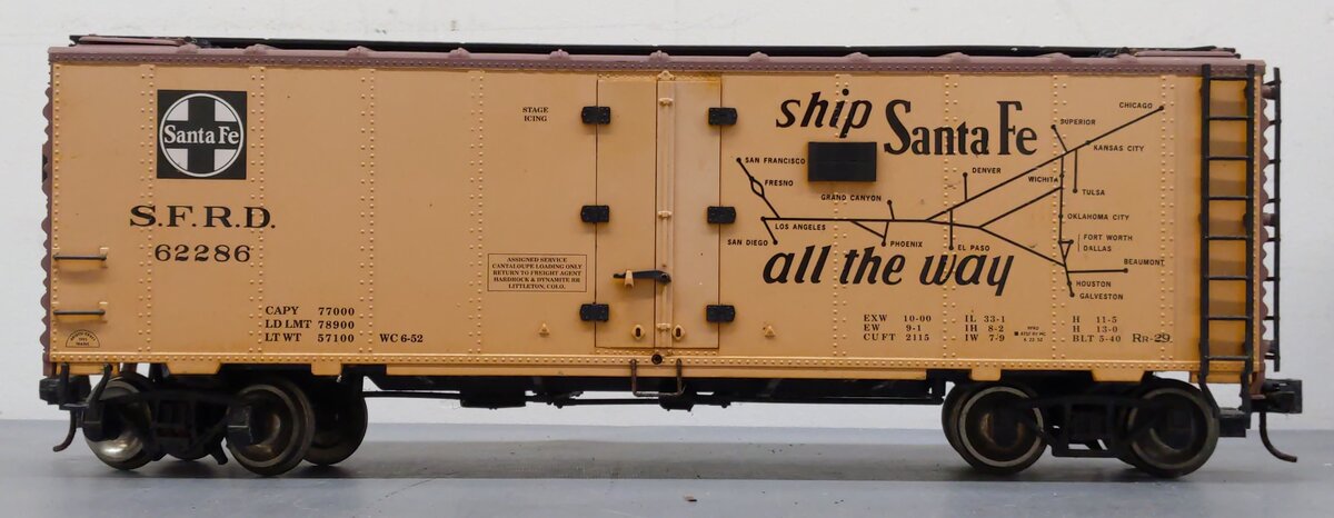 Aristo-Craft 46228-4 G Scale ATSF/Santa Fe El Capitan Reefer #62286 VG/Box