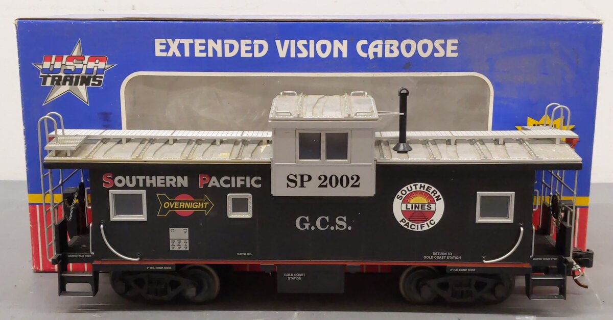 USA Trains SP2002 G Southern Pacific Extended Vision Caboose #2002 VG/Box