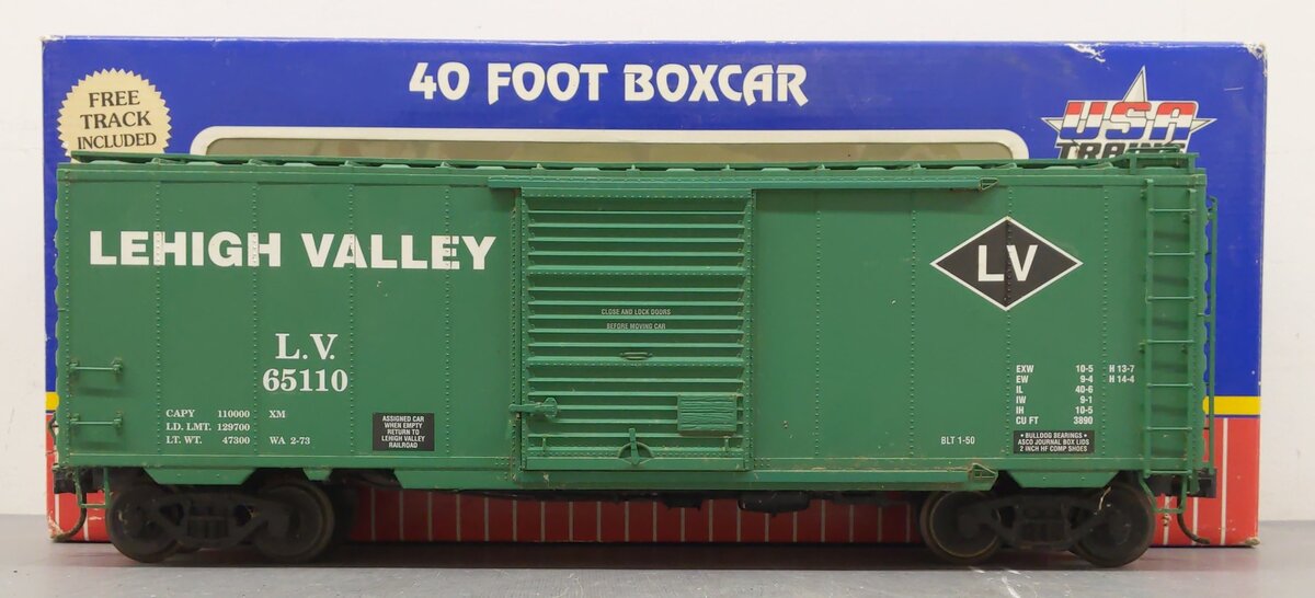 USA Trains R19215C G Lehigh Valley 40 Ft. PS-1 Simulated Steel Box Car VG/Box