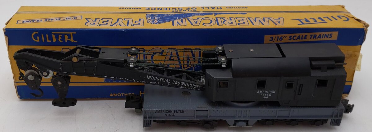 American Flyer 944 Vintage S Brownhoist Operating Crane Car VG/Box