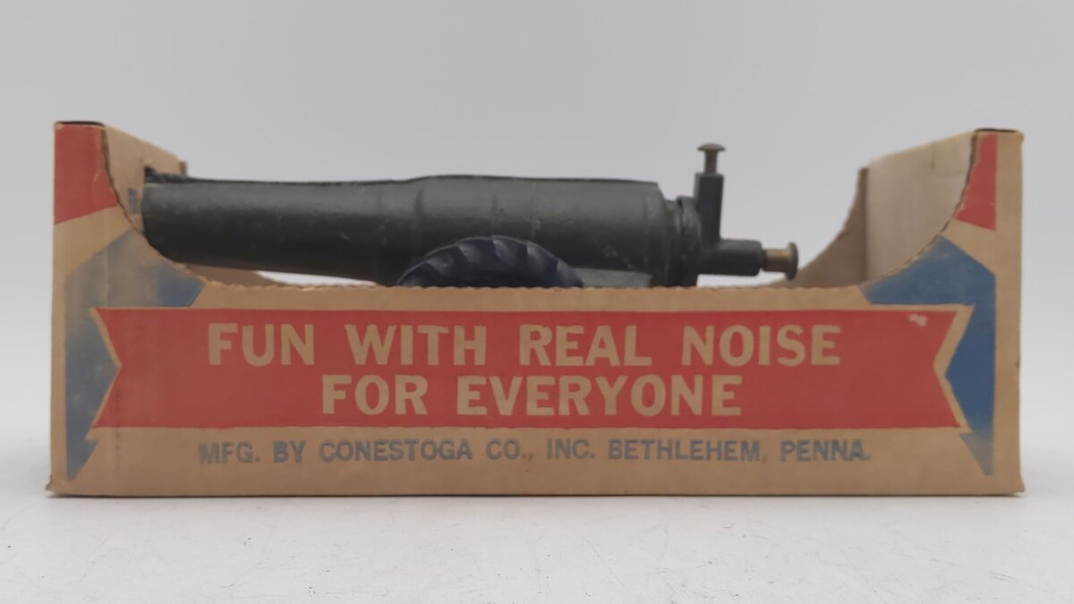 Conestoga Company Vintage Big Bang 60mm Cannon Cast Iron Toy EX/Box