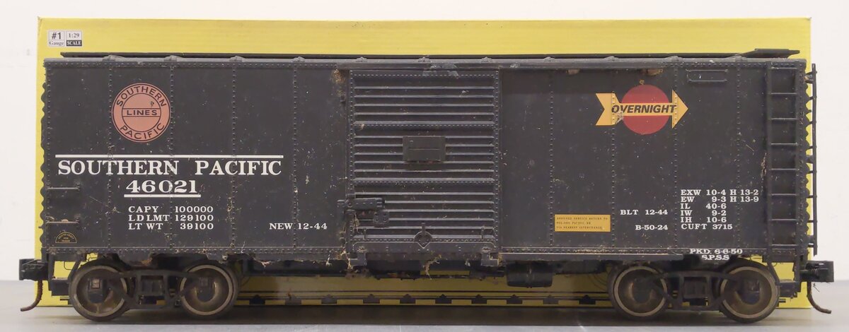 Aristo-Craft 46021 G Scale Southern Pacific Overnight Boxcar - Metal Wheels VG/Box