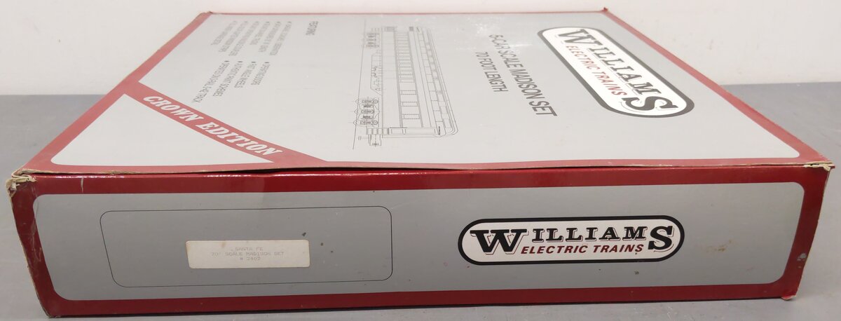 Williams 2402 O Gauge Santa Fe Madison 5-Car Passenger Set EX/Box
