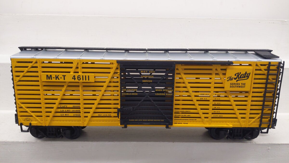 Aristo-Craft 46111 G Scale Missouri-Kansas-Texas Stock Car #46111 EX/Box