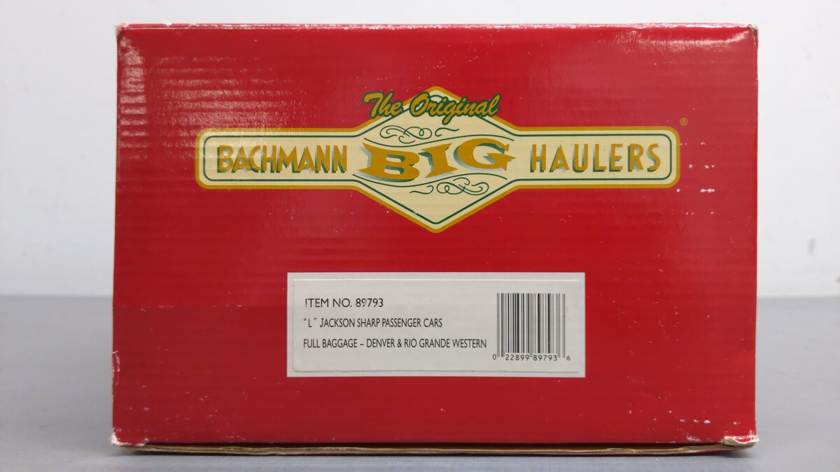 Bachmann 89793 G Scale Denver & Rio Grande Western Baggage Car EX/Box