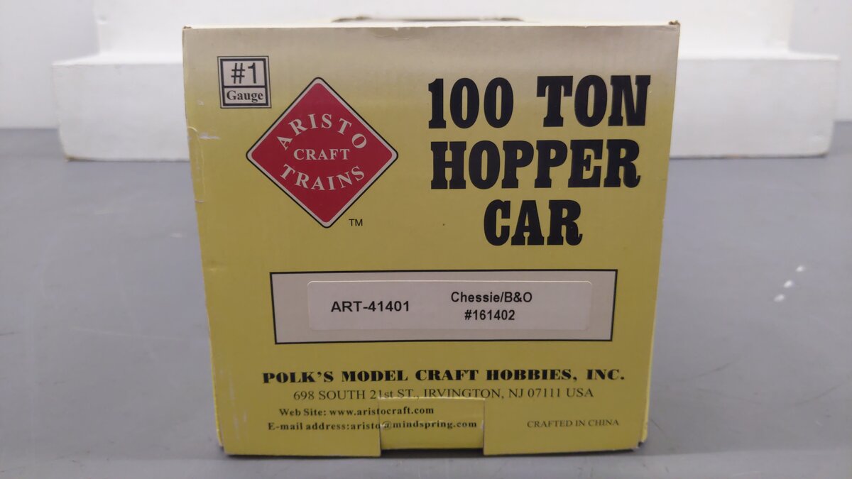 Aristo-Craft 41401 B&O 3 Bay 100K Coal Hopper #161402 (Metal Wheels) EX/Box