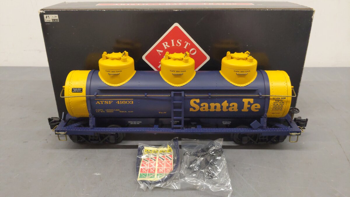 Aristo-Craft 41603 Santa Fe Triple Dome Tank Car EX/Box
