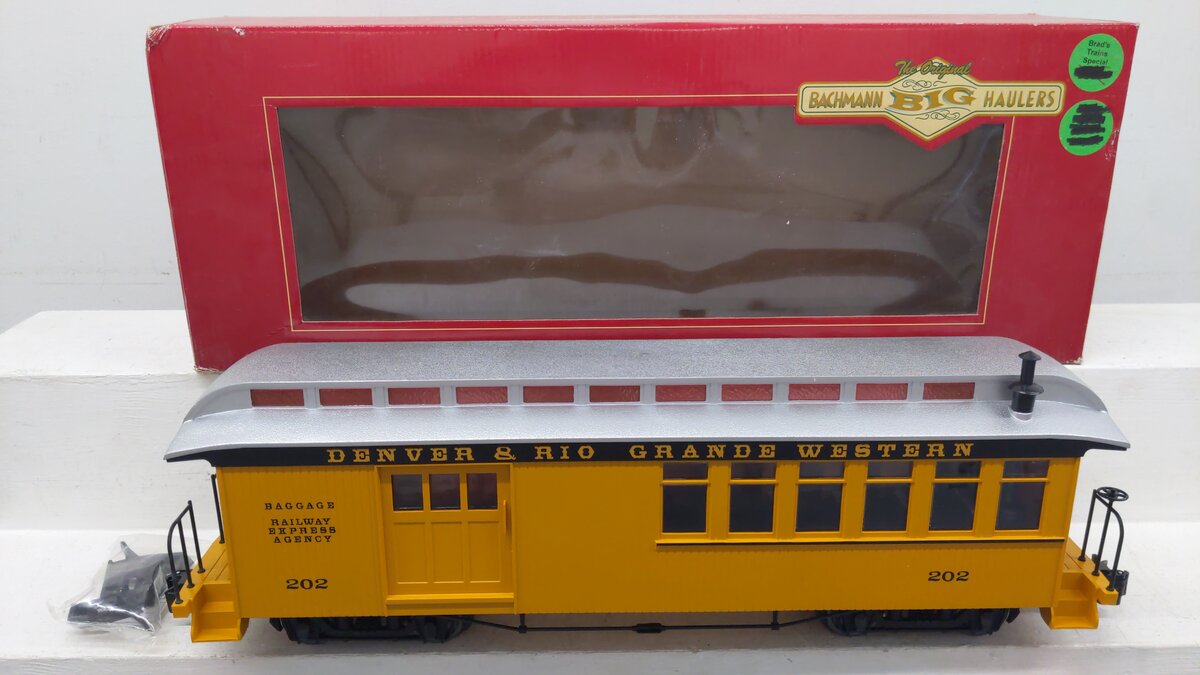 Aristo-Craft 89792 G Scale Denver & Rio Grande Western Combine Car #202 EX/Box