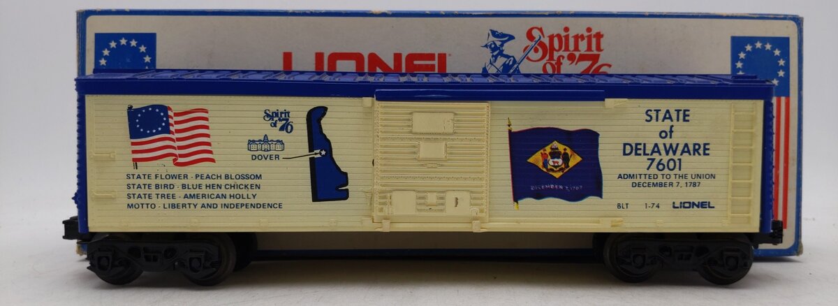 Lionel 6-7601 O Gauge State of Delaware Boxcar EX/Box