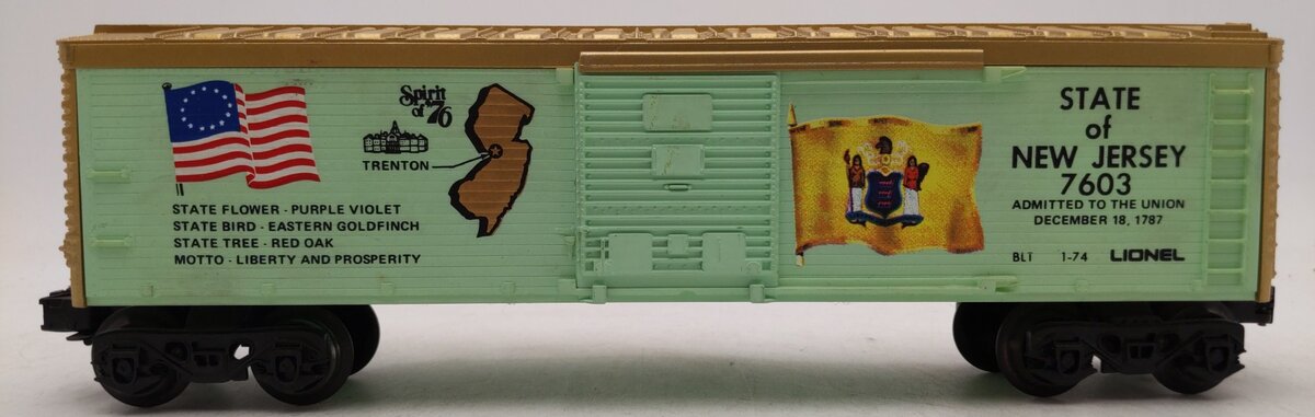 Lionel 6-7603 O Gauge State of New Jersey Boxcar #7603 EX/Box