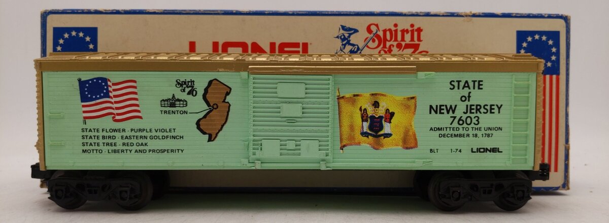 Lionel 6-7603 O Gauge State of New Jersey Boxcar #7603 EX/Box