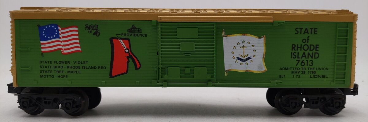 Lionel 6-7613 O Gauge Spirit of 76 State of Rhode Island Boxcar #7613 EX/Box