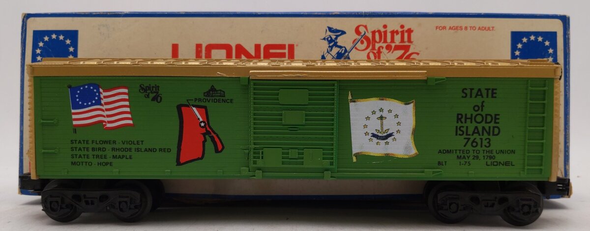 Lionel 6-7613 O Gauge Spirit of 76 State of Rhode Island Boxcar #7613 EX/Box