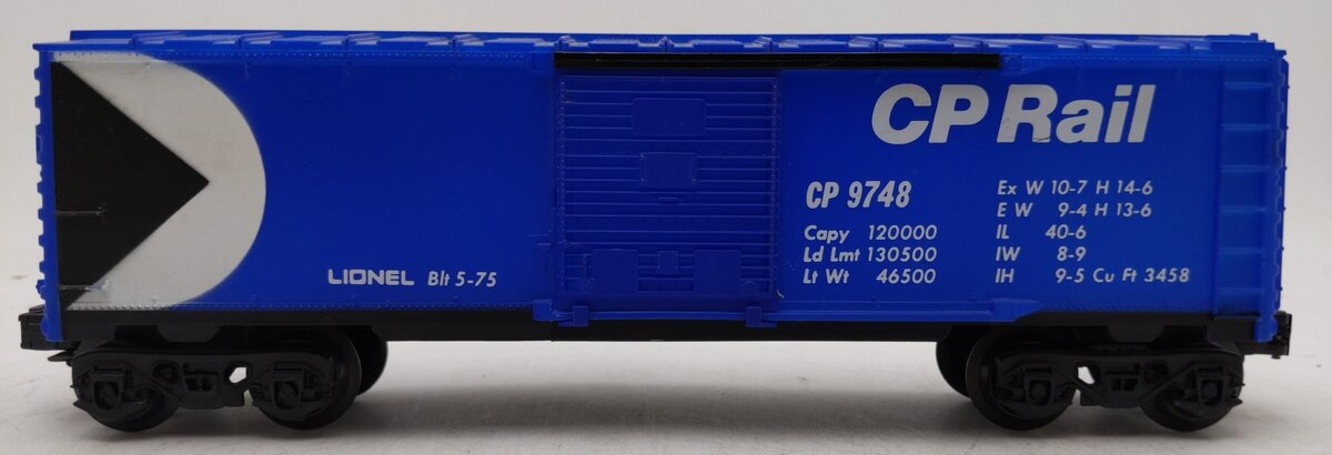 Lionel 6-9748 O Gauge CP Rail Blue Boxcar #9748 EX/Box