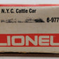 Lionel 6-9773 O Gauge New York Central Cattle Car EX/Box