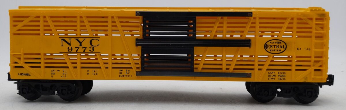 Lionel 6-9773 O Gauge New York Central Cattle Car EX/Box