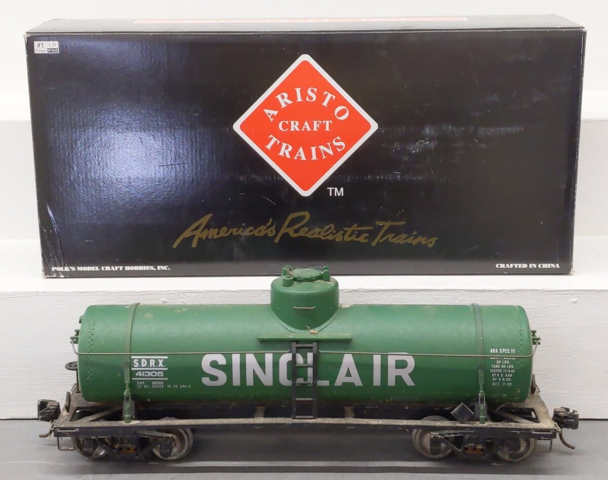 Aristo-Craft 41305 G Scale Sinclair Single Dome Tank Car VG/Box