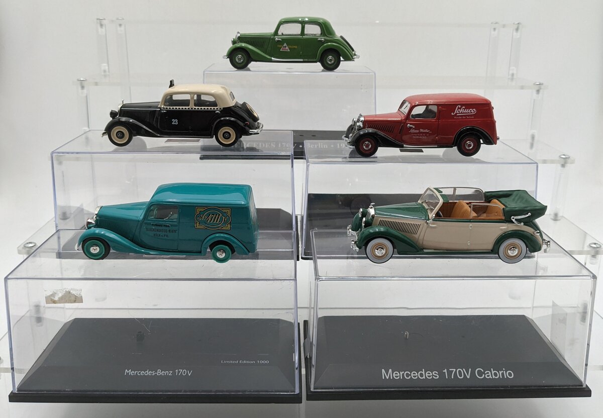 Schuco & Other 1:43 Diecast Assorted Mercedes 170V Cars [5] EX