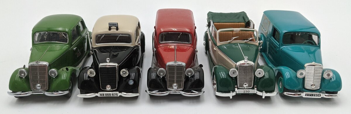 Schuco & Other 1:43 Diecast Assorted Mercedes 170V Cars [5] EX
