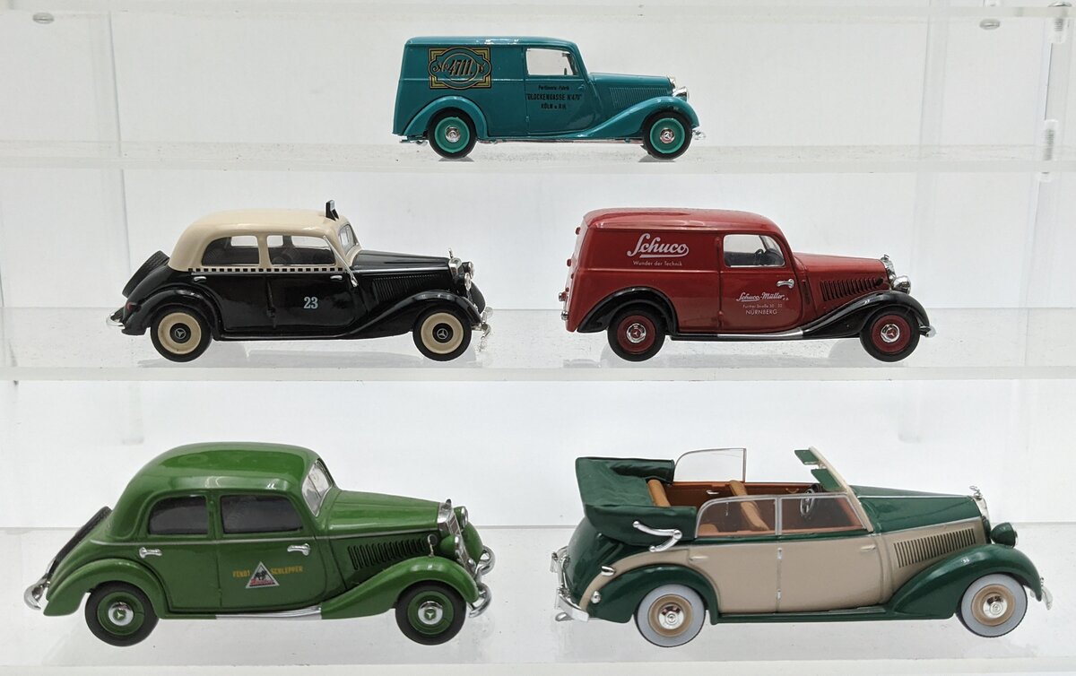 Schuco & Other 1:43 Diecast Assorted Mercedes 170V Cars [5] EX