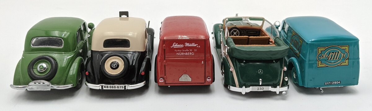 Schuco & Other 1:43 Diecast Assorted Mercedes 170V Cars [5] EX