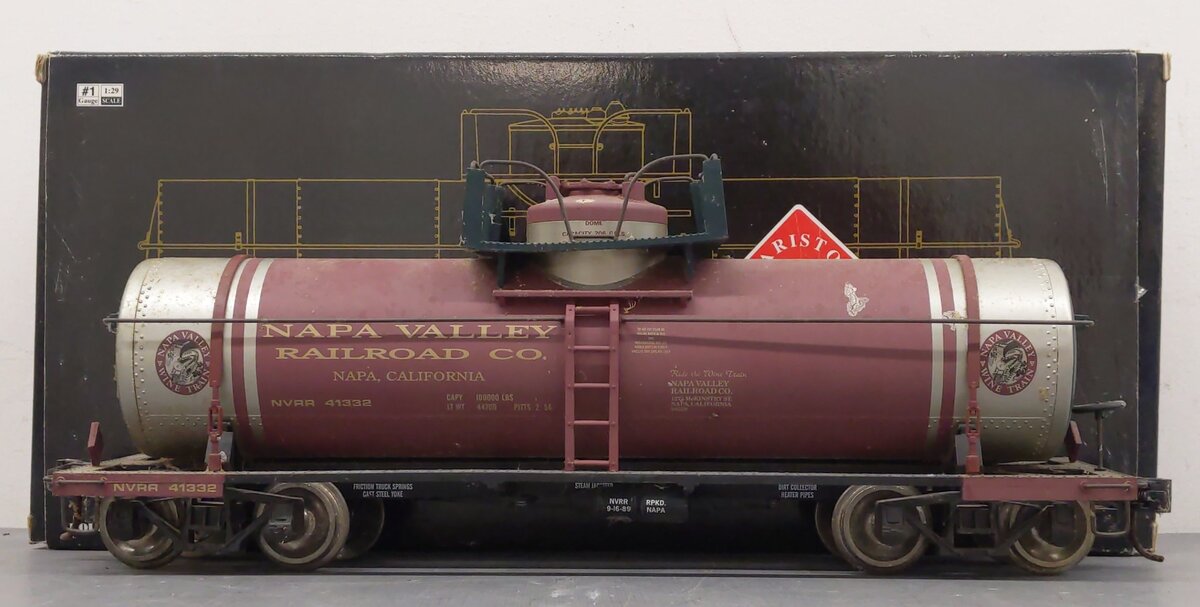 Aristo-Craft 41332 G Scale Napa Valley Railroad Co. Tank Car #41332 VG/Box