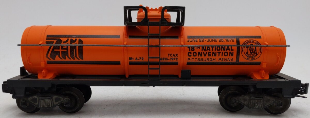 Lionel 6315-1972 O MPC TCA 18th National Convention Single Dome Tank Car EX