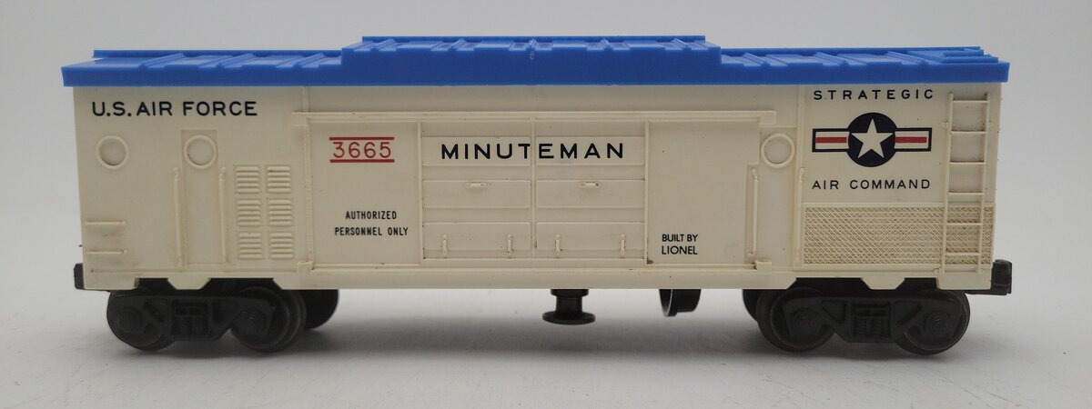 Lionel 3665 Vintage O Minuteman Missile Launching Car W/ Light Blue Roof VG