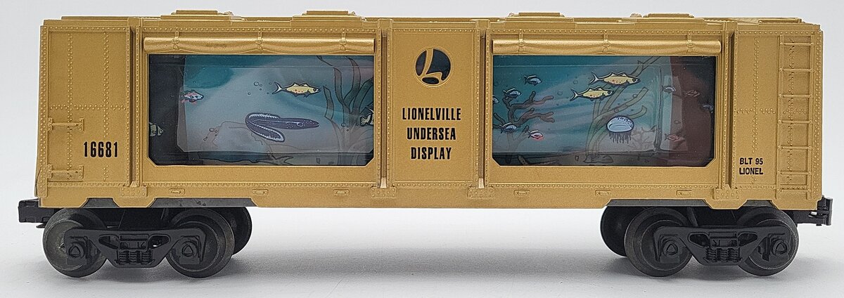 Lionel 6-16681 O Gauge Gold Animated Shark Aquarium Car VG
